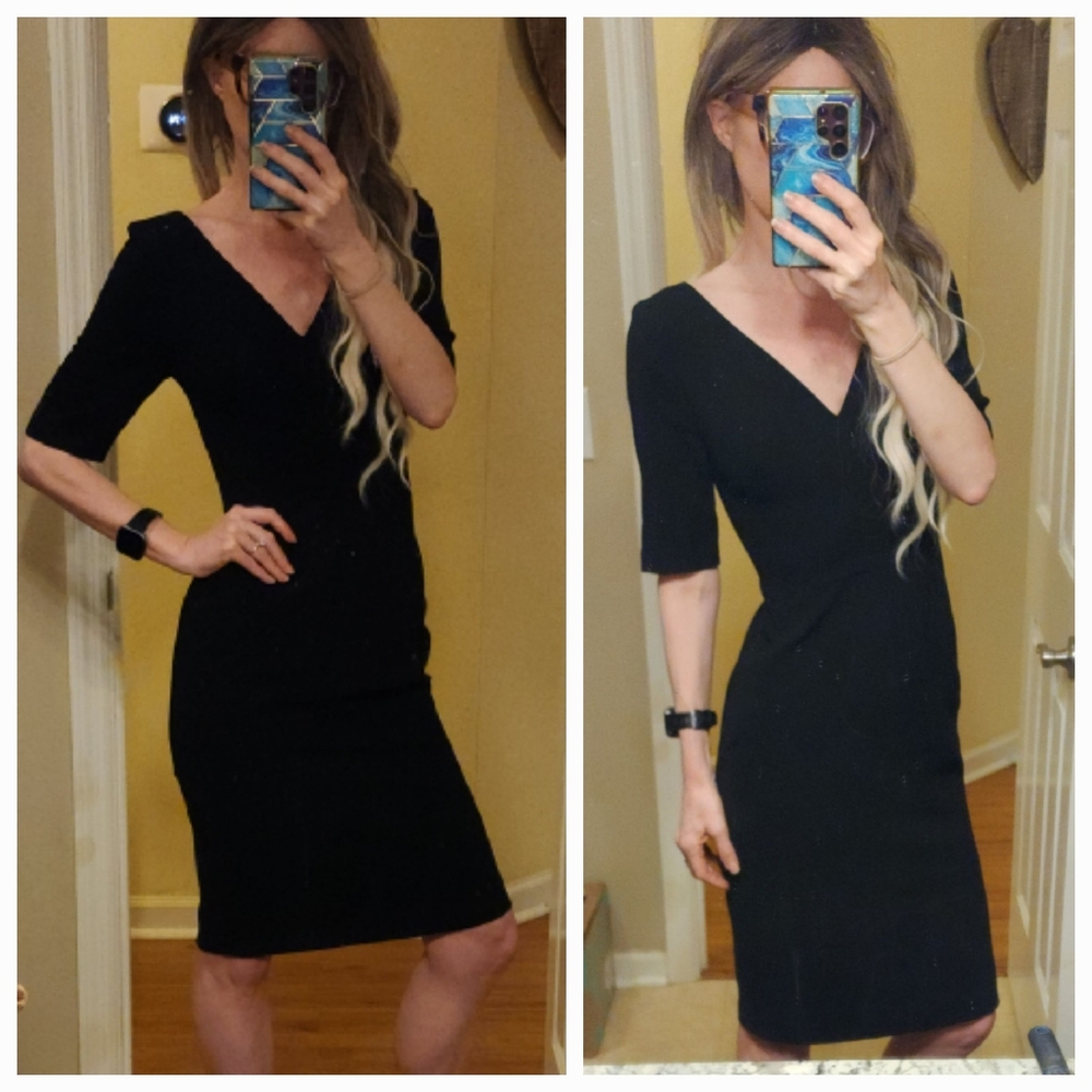 RARE Designer Luxury Black Halo Cocktail Sheath Dress